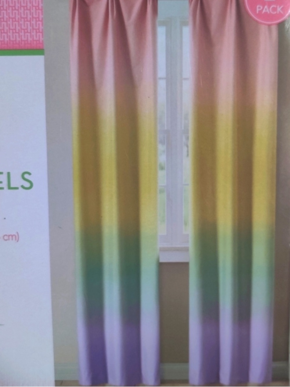 Huntington home Blackout Energy Saving Window Panels rainbow Ombre Set of 2 Pan